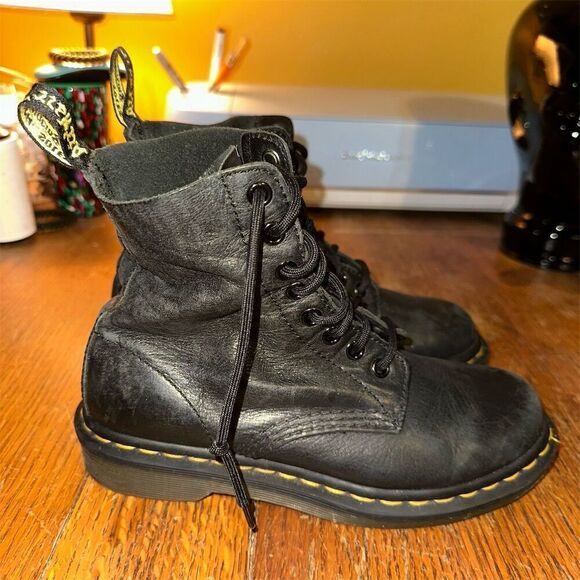 Dr. Martens 1460 Pascal Women's Black Combat Boots Size 6 - Picture 7 of 12